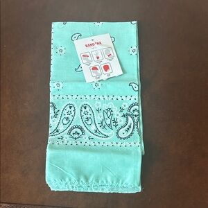 Turquoise Paisley Bandana. NWT